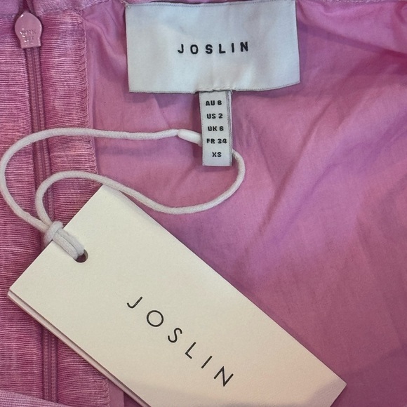 Joslin Harlee Midi Skirt Silk Linen Organza NWT Bubblegum Pink Size XS - Picture 10 of 13